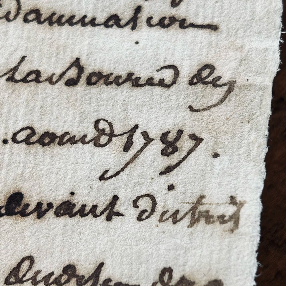 ***SOLD***1787 French Vellum Parchment Handwritten Manuscript Legal Document - Picture 4 of 12